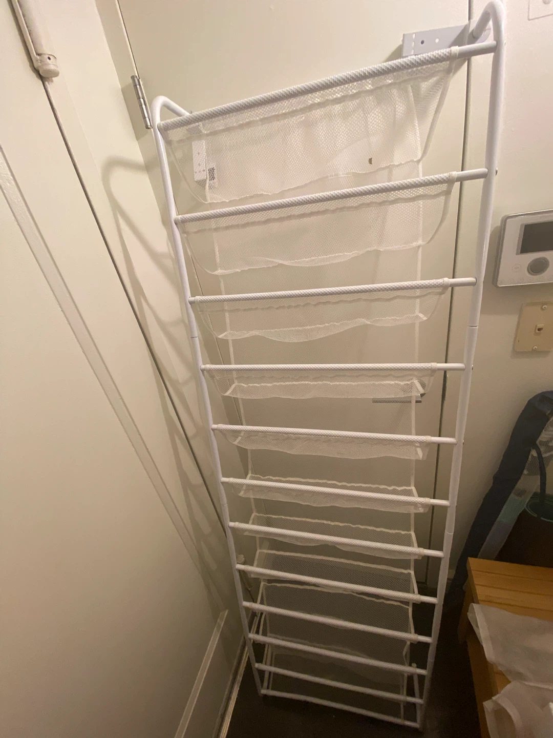 White 10-Tier Mesh Shoe Rack Organizer
