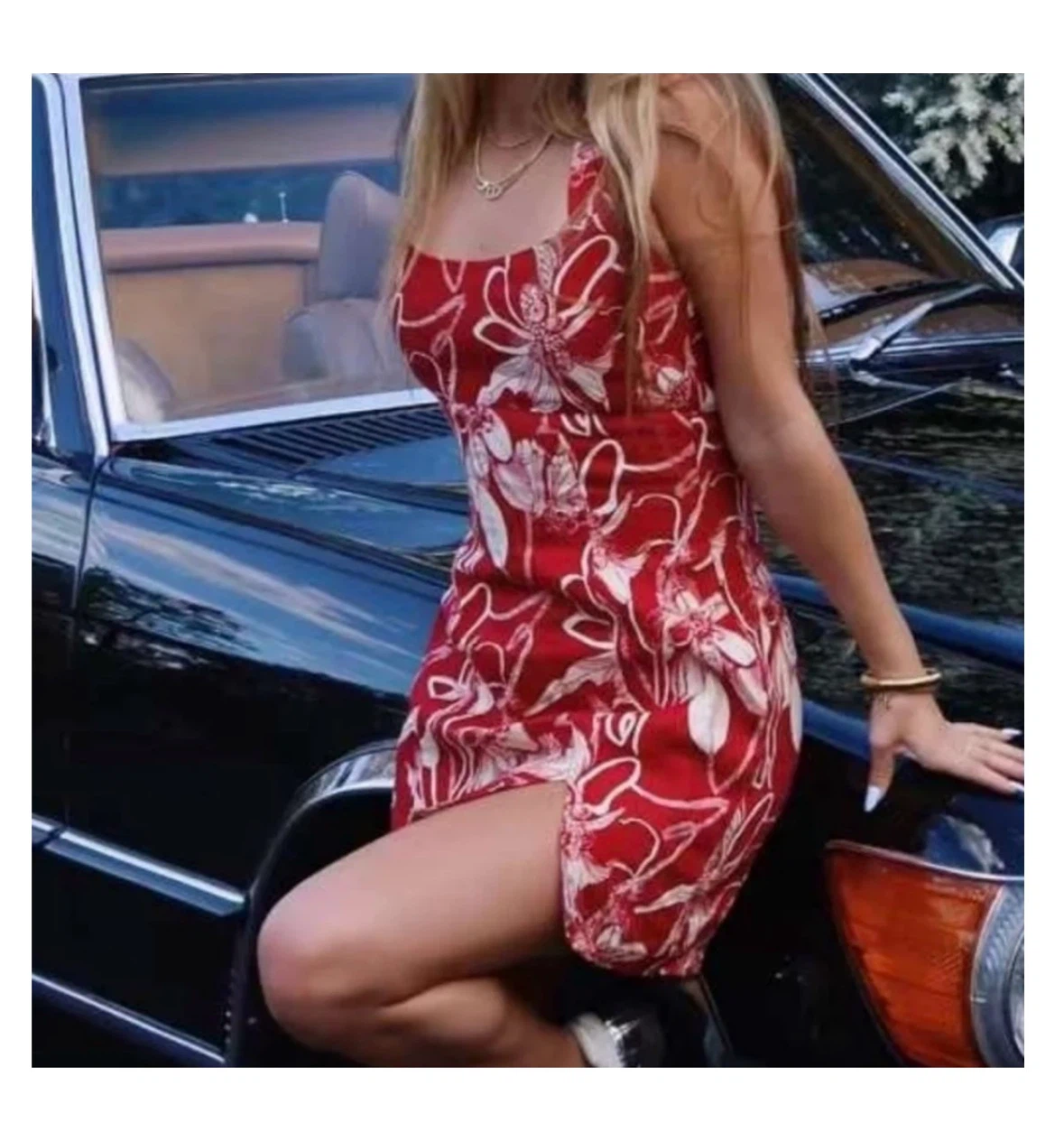 Reformation Red Floral Mini Dress