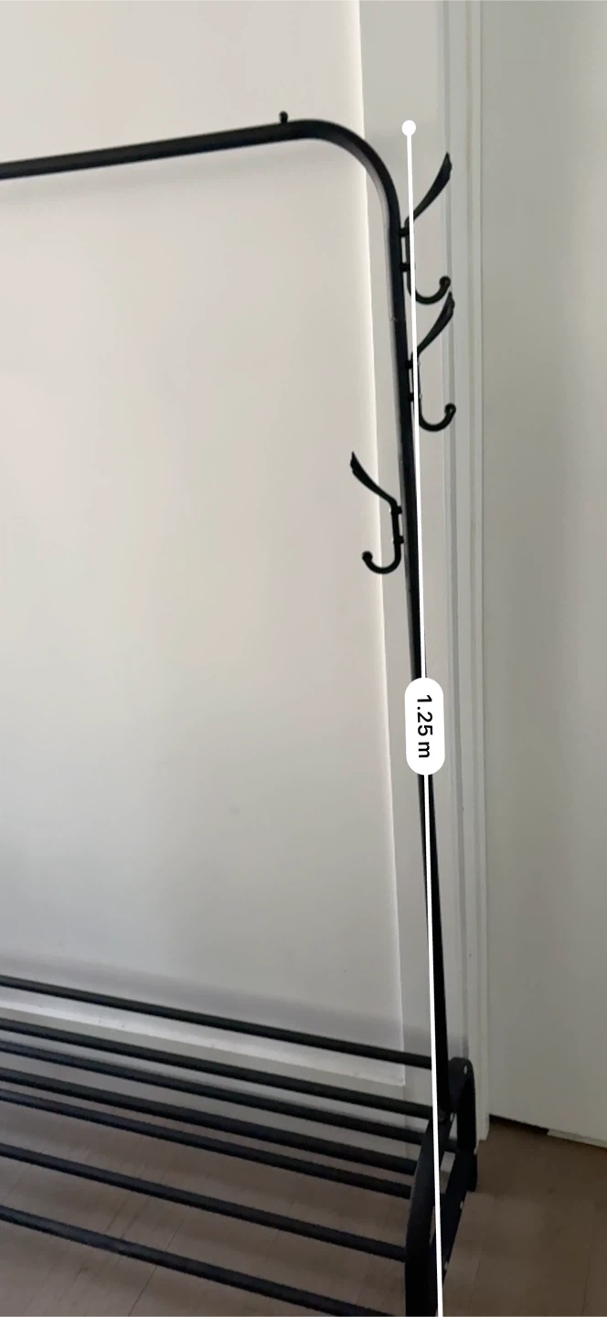 Black Metal Coat Rack with Shoe Shelf - photo 4