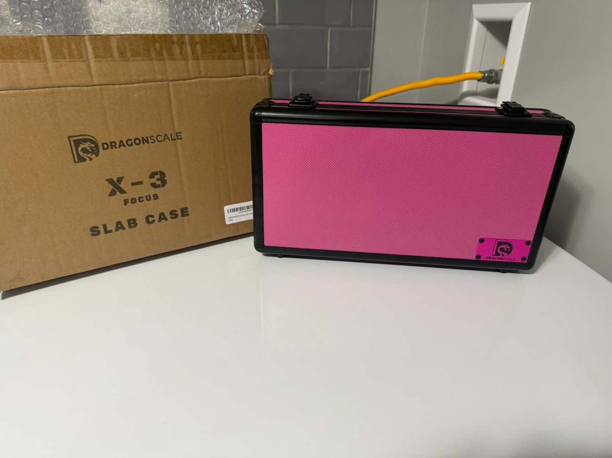 Slab storage case card collector