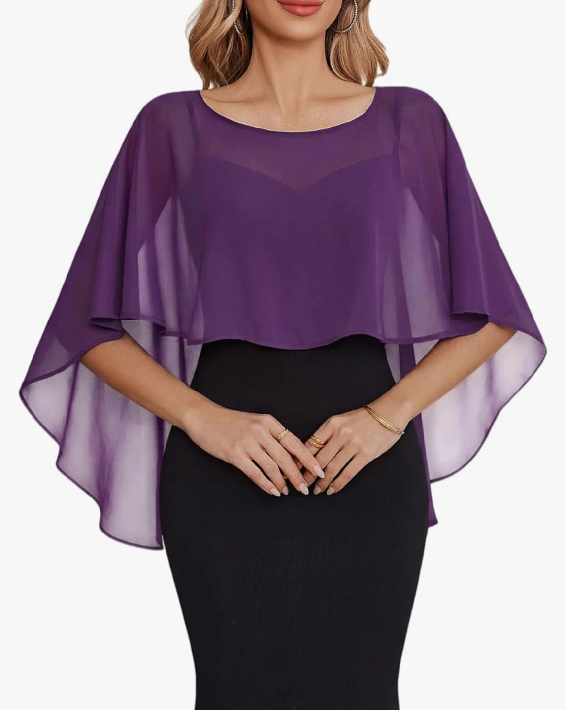Women Chiffon Cape Shawl Wraps for Cover Up