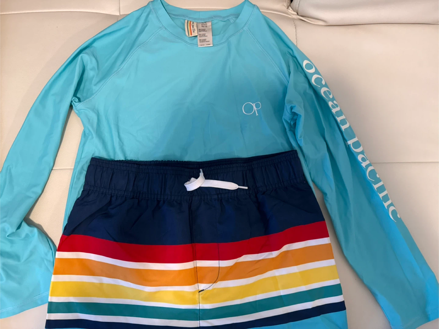 Ocean Pacific Long Sleeve Rash Guard and Swim Trunks Set - photo 2