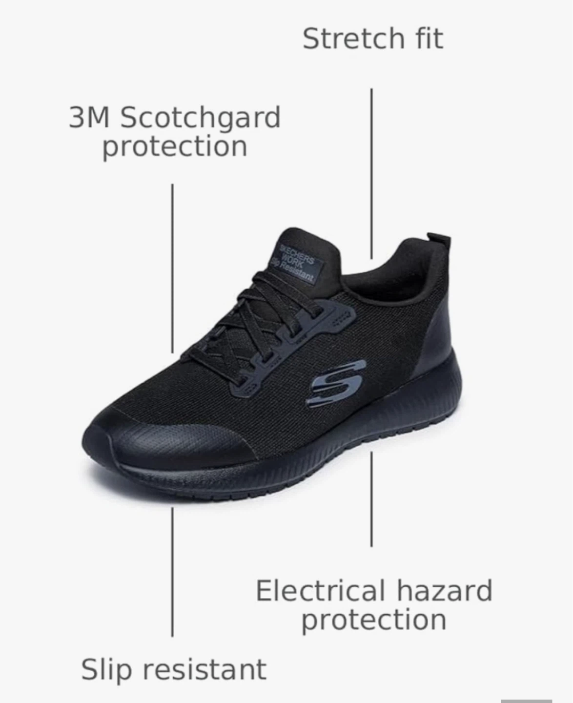 Skechers Work Slip Resistant Shoes - Black, Size 8 - photo 2