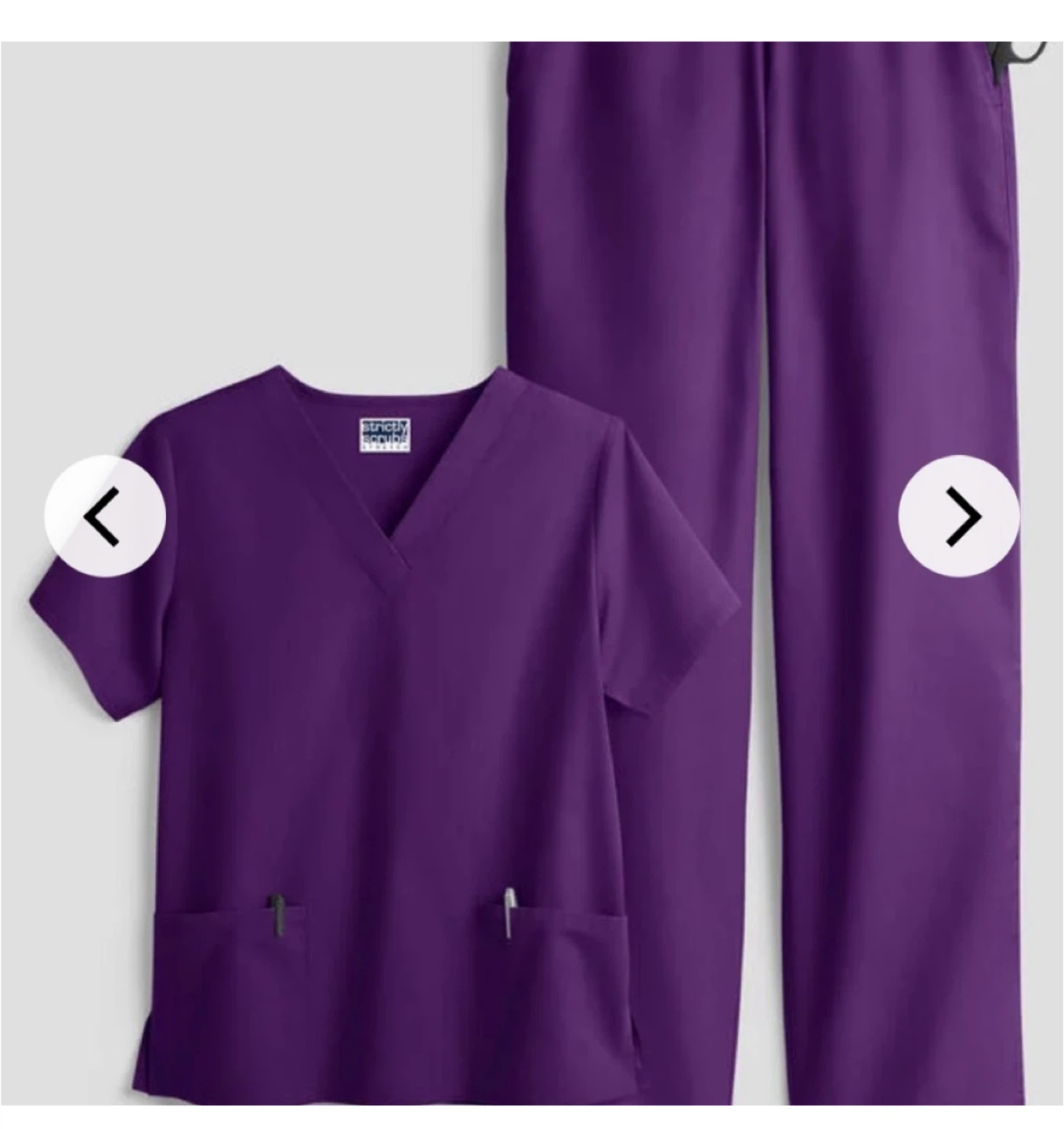 Purple V-Neck Scrub Top & Pants Set