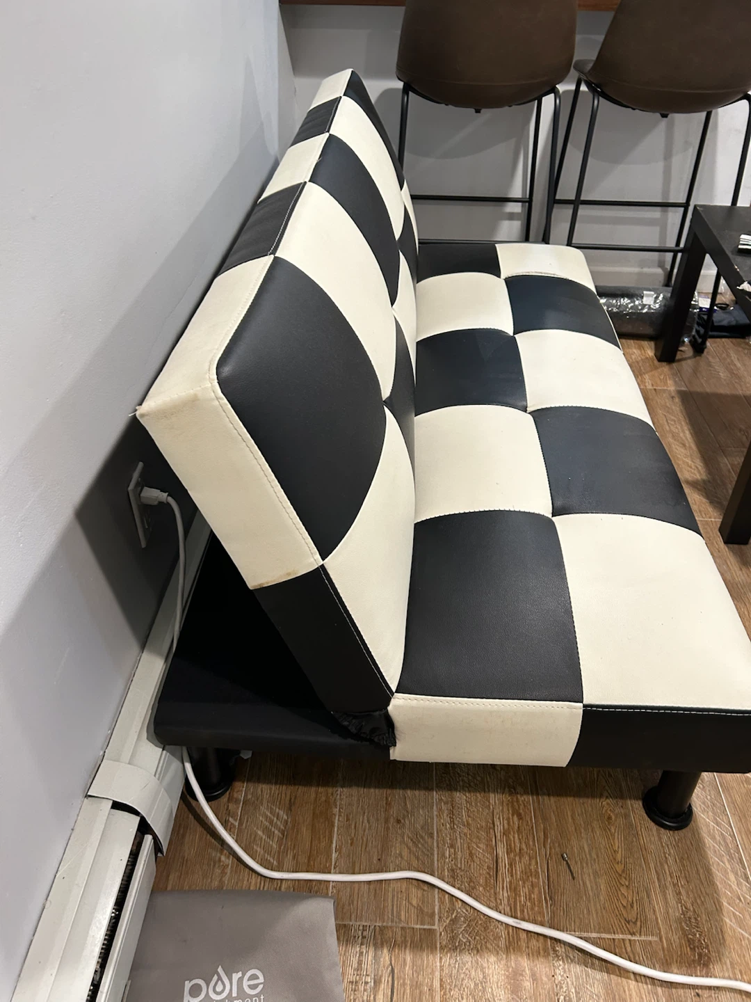 Black and White Checkered Futon