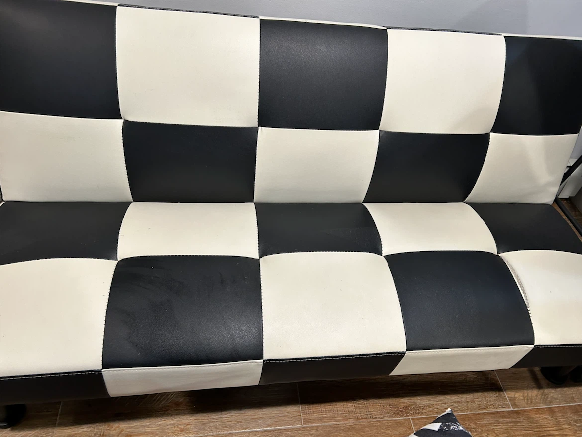 Black and White Checkered Futon - photo 2