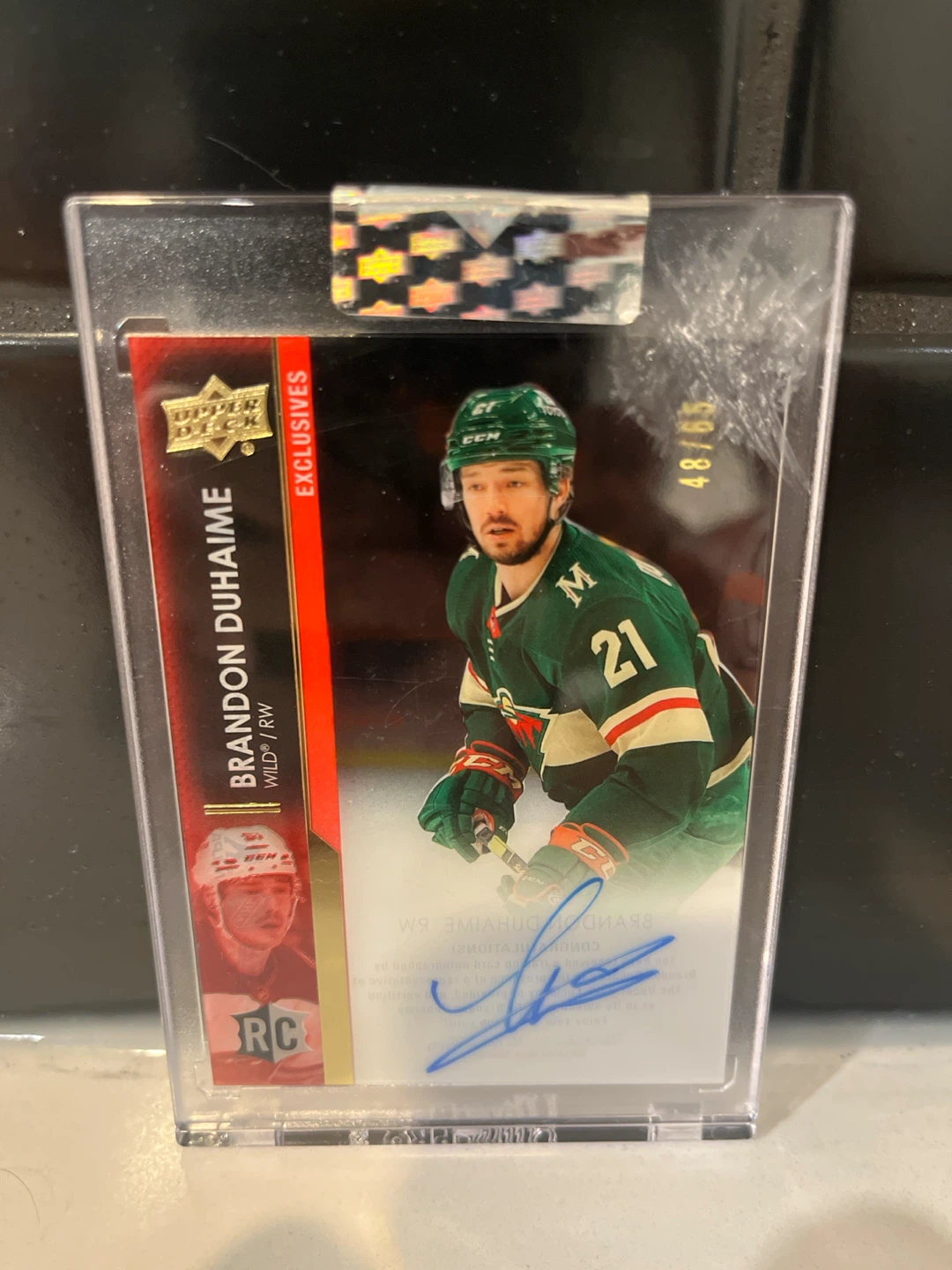 Brandon Duhaime Rookie Autograph 48/65.