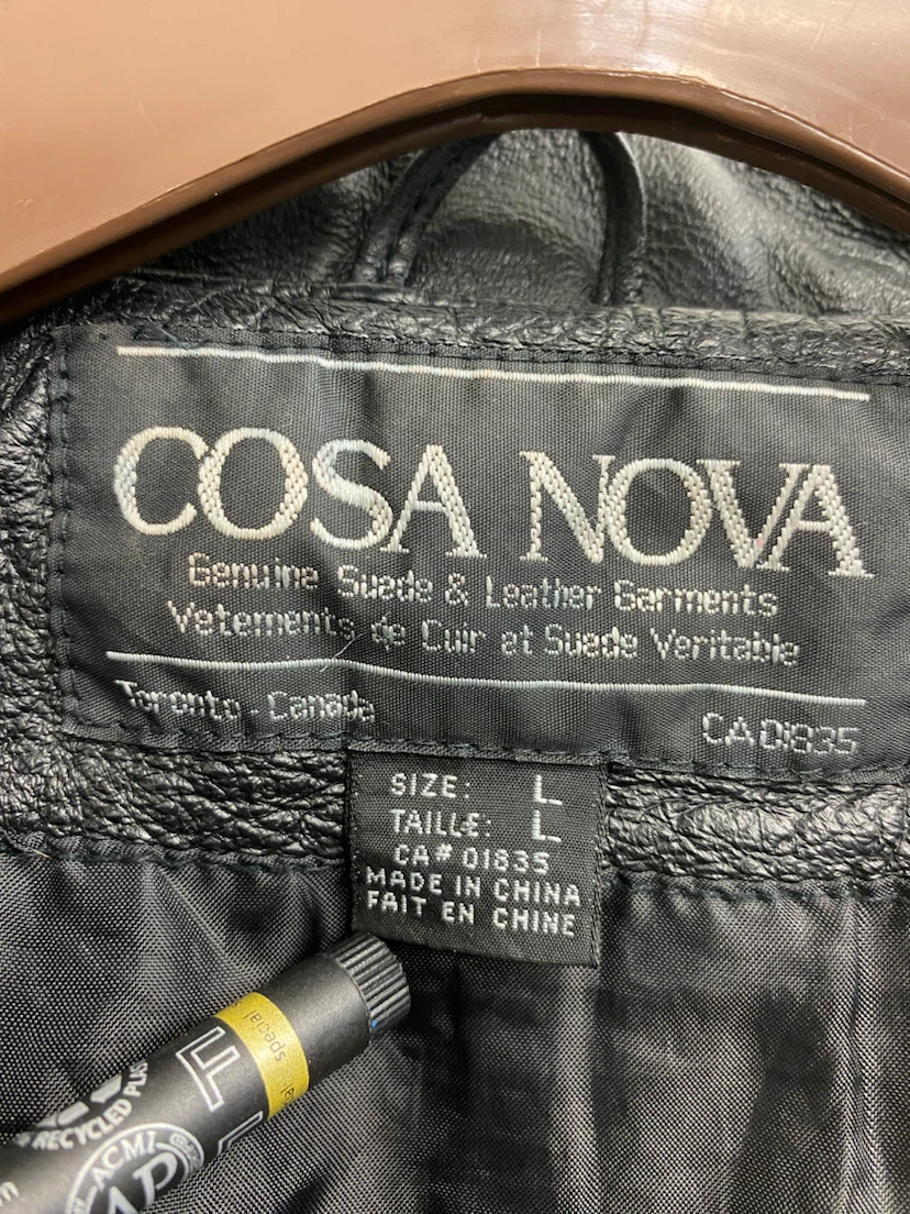 Cosa Nova Black Leather Fringed Jacket - Size L - photo 4