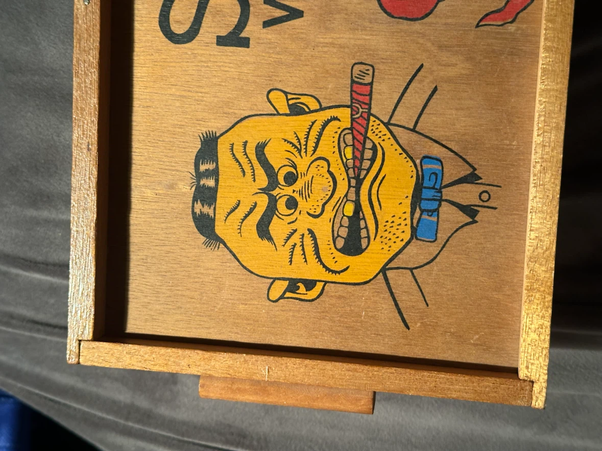 Vintage Wood Bar Tray Service With A Smile - photo 2