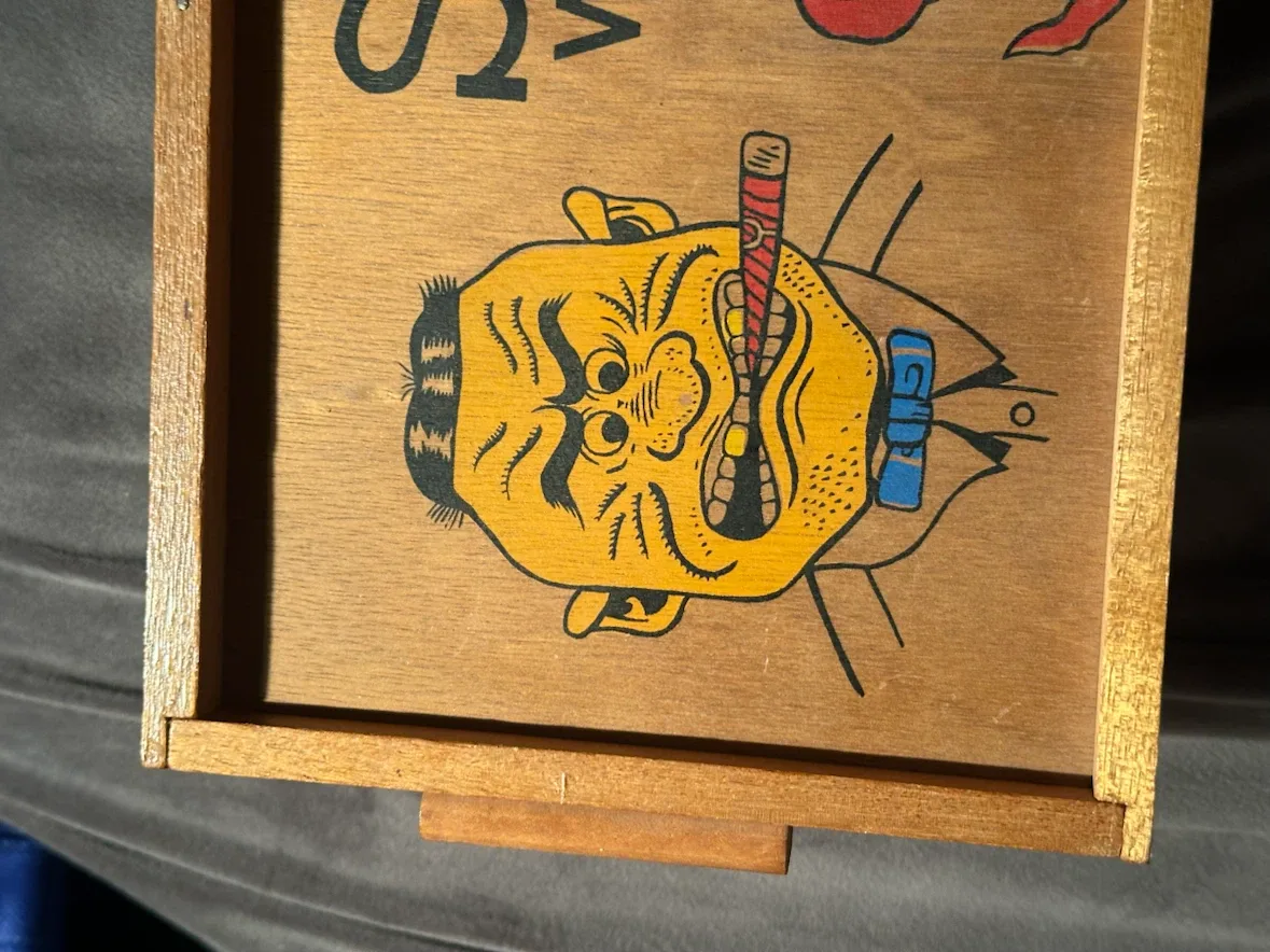 Vintage Wood Bar Tray Service With A Smile - photo 2