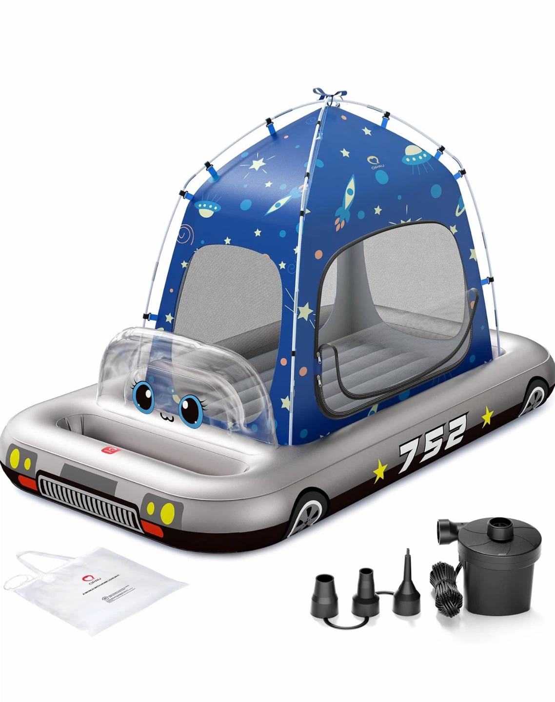 QPAU Spaceship Inflatable Kids Air Mattress with Tent - photo 2