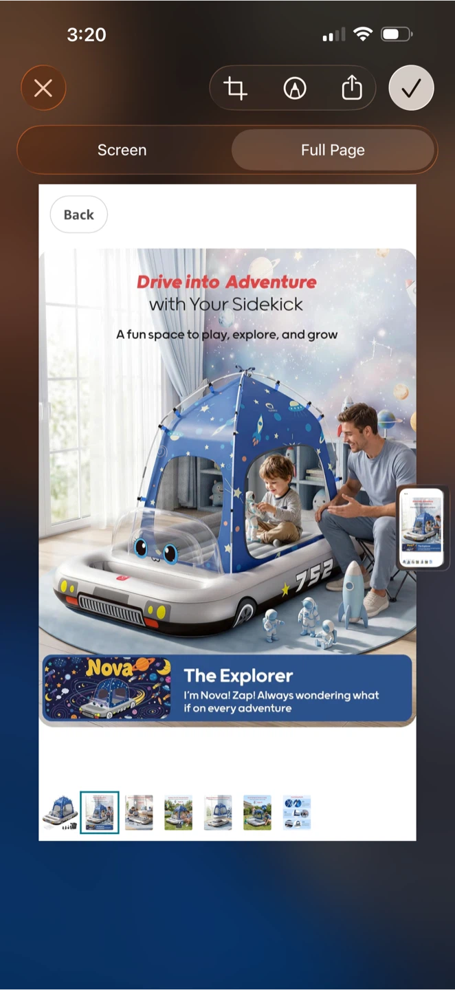 QPAU Spaceship Inflatable Kids Air Mattress with Tent - photo 4