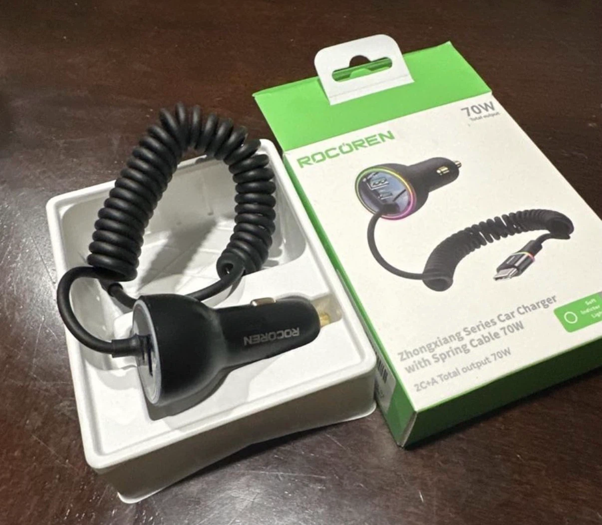 Car Charger with Spring Cable usb fast charger - photo 4