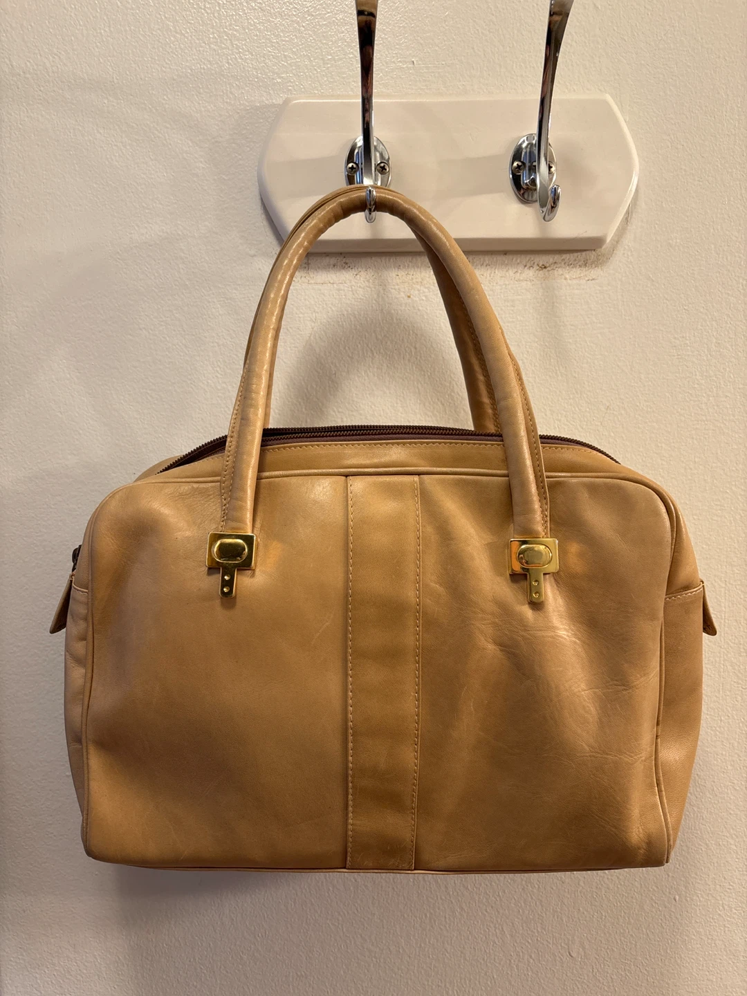 Tan Leather Satchel Made in Italy