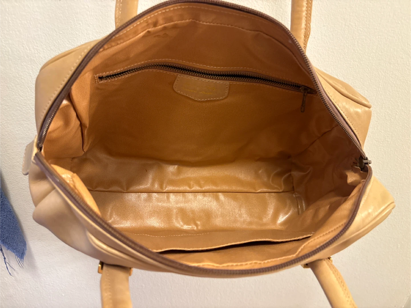 Tan Leather Satchel Made in Italy - photo 2