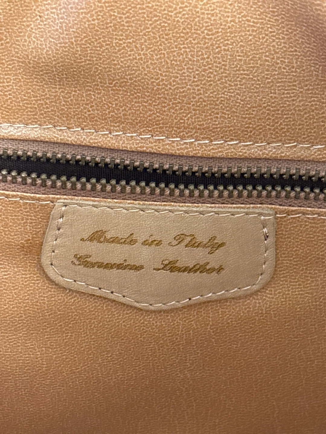 Tan Leather Satchel Made in Italy - photo 3