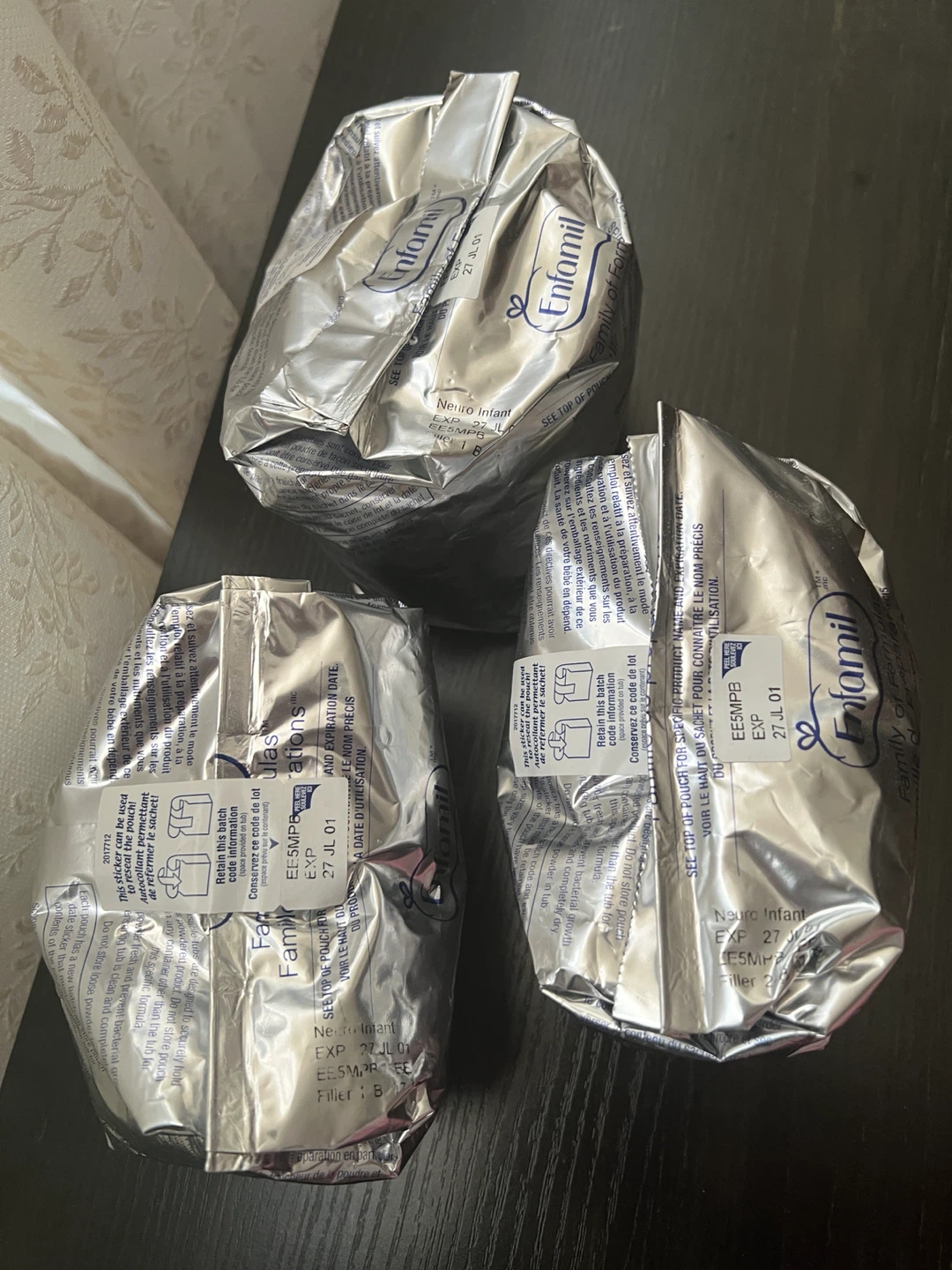 3 Enfamil Neuro Infant Formula Pouches