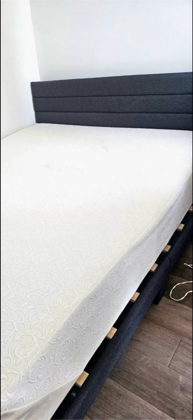 Dark Gray Upholstered Bed Frame Queen Size