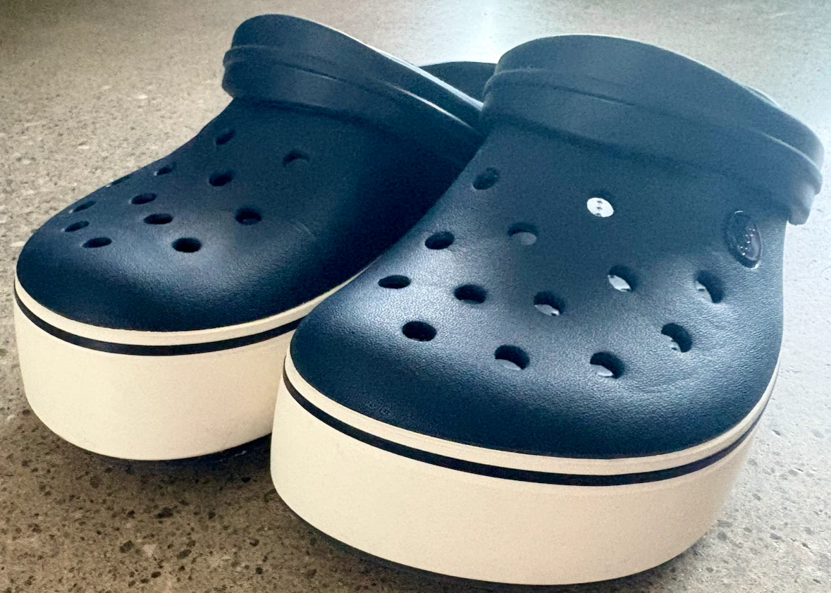 Crocs Crocband Platform Clog M7 W9 Navy/White