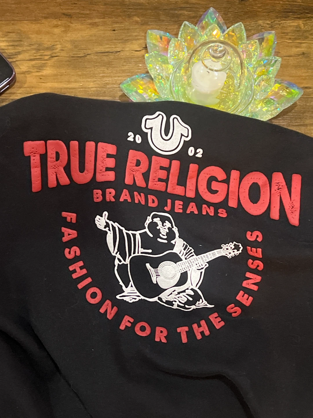 True Religion Black Hoodie with Red Stitching - Size L/G - photo 2