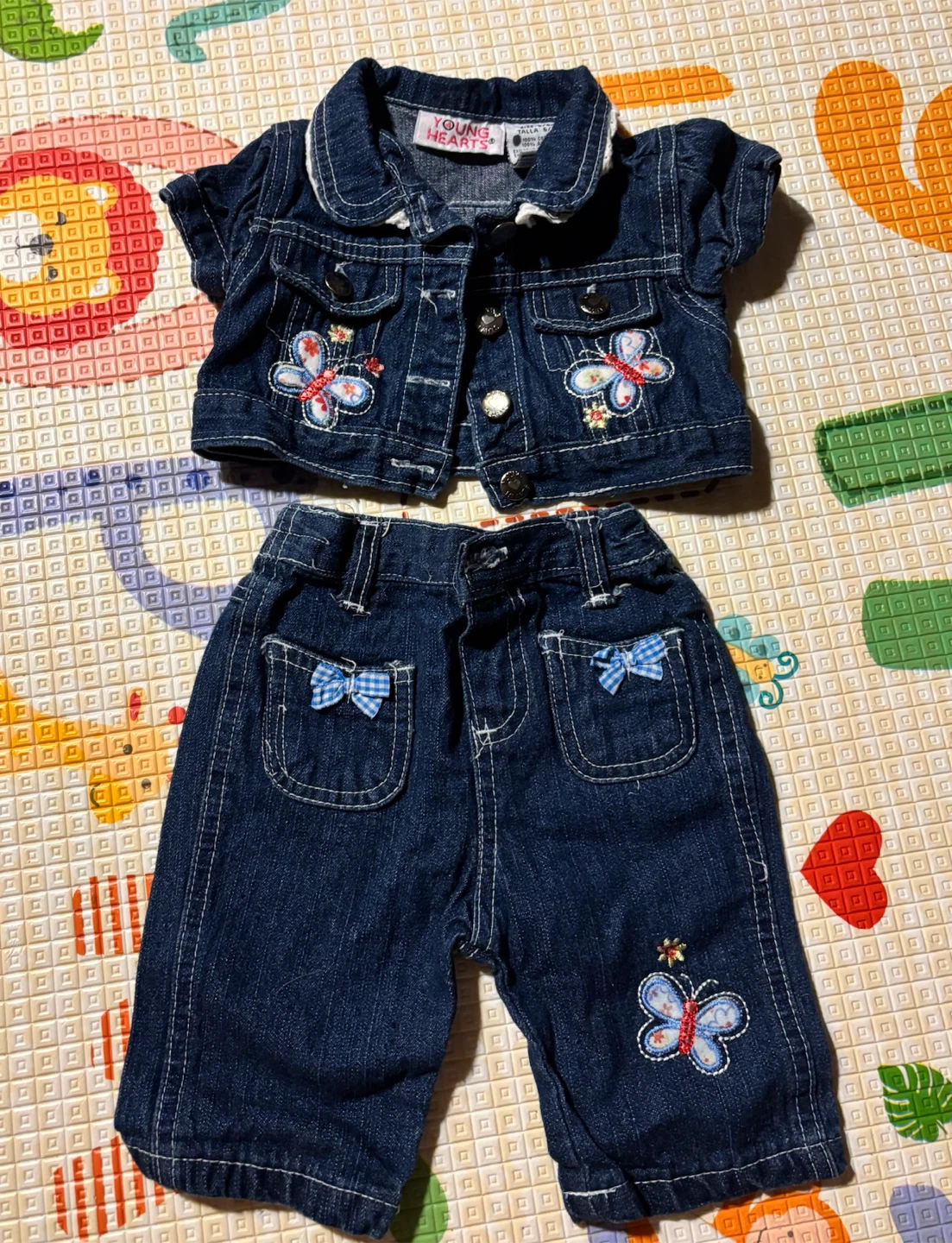 Young Hearts Denim Jacket & Shorts Set - 6/9M