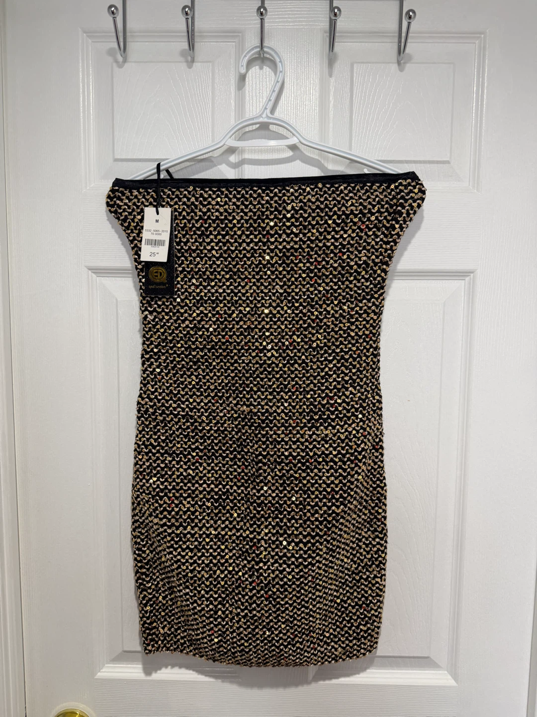 Black and Gold Sequin Mini Dress