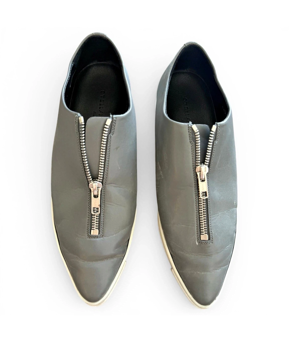 Stella McCartney Grey Leather Zip Shoes Size 37