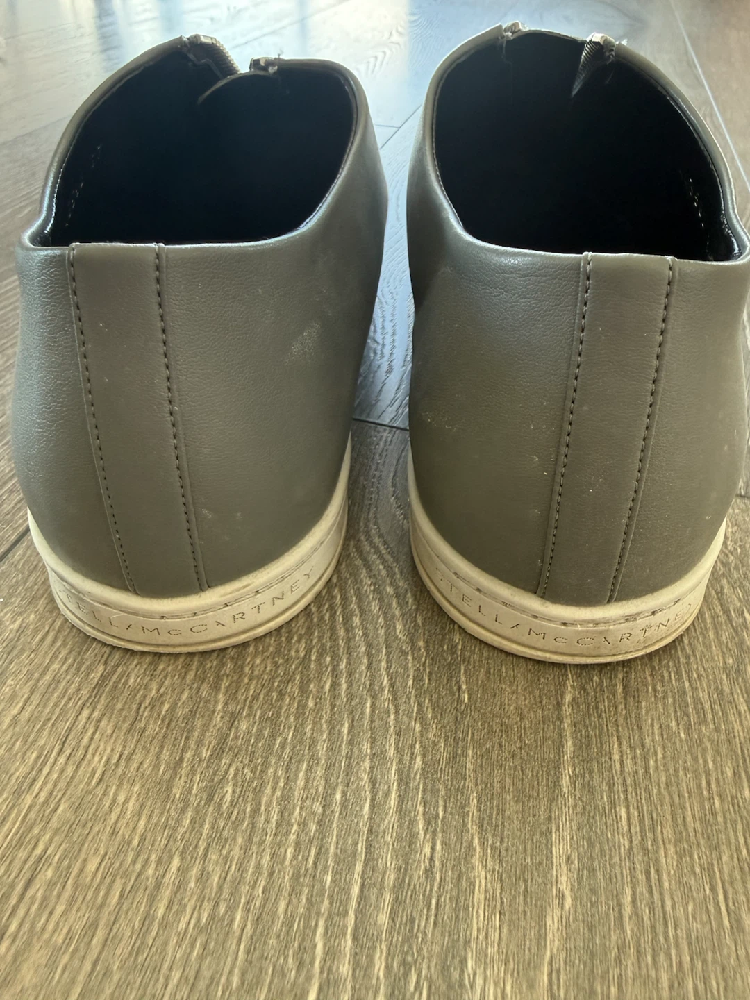 Stella McCartney Grey Leather Zip Shoes Size 37 - photo 3