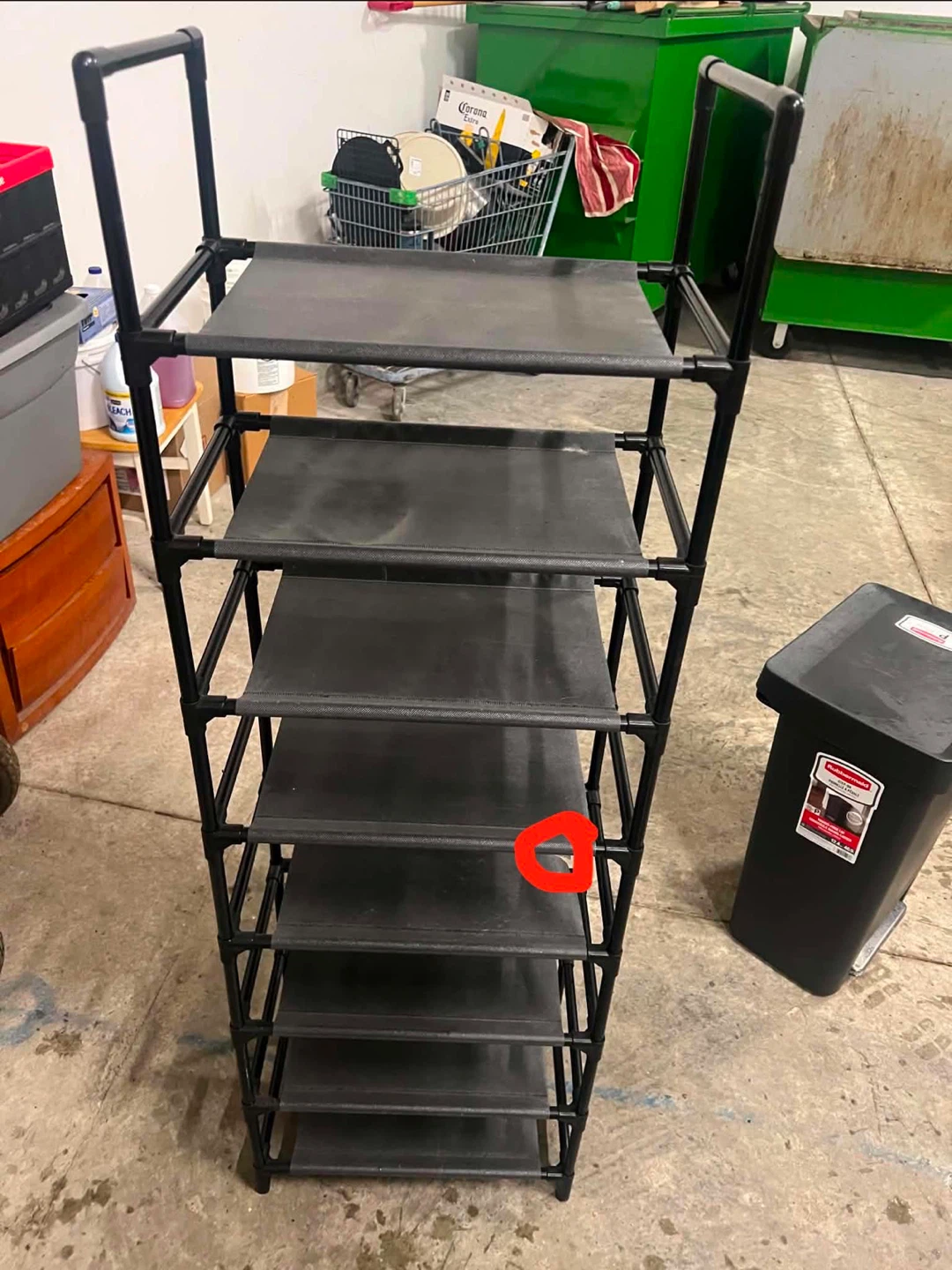 6-Tier Black Fabric Shoe Rack