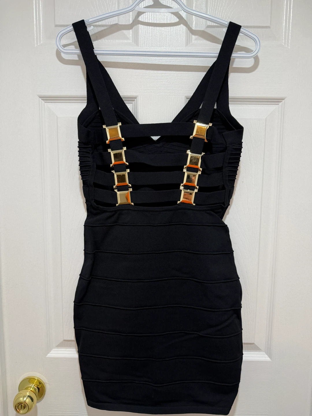 Black Bandage Dress with Gold Accents - photo 2