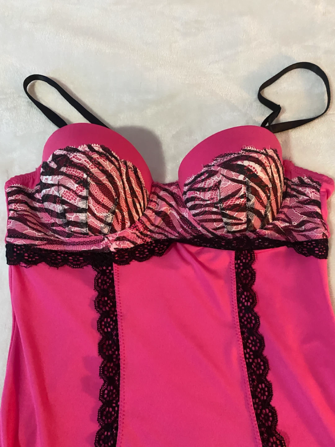 Pink Lingerie with Zebra Print Detail - photo 2
