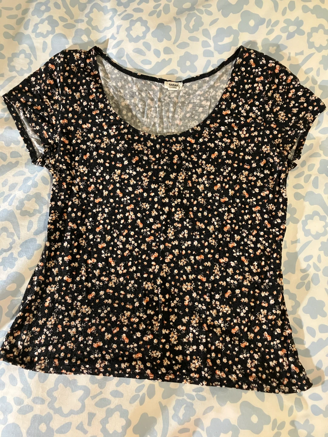 Garage Black Floral Print T-Shirt
