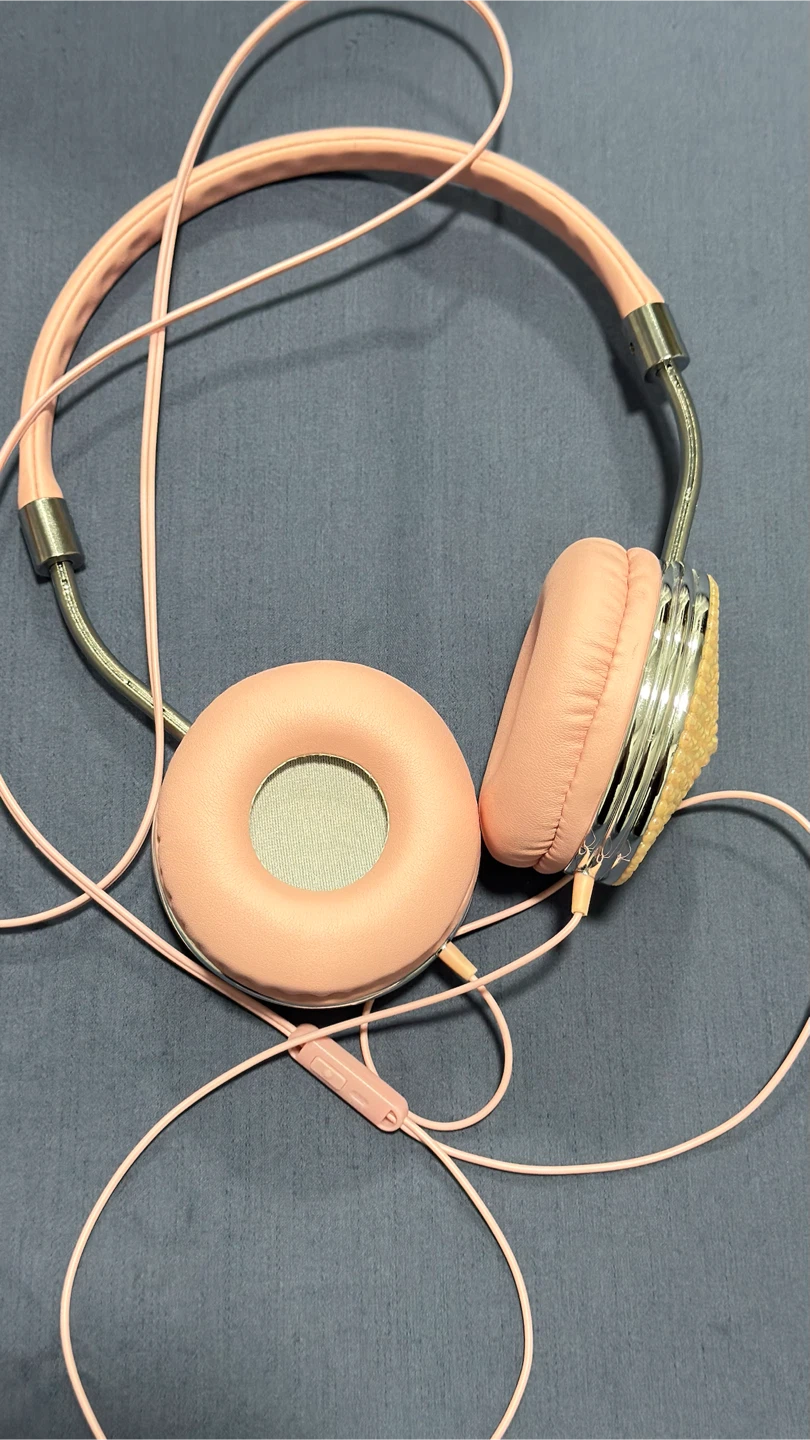 Pink Rhinestone Embellished Headphones - photo 2