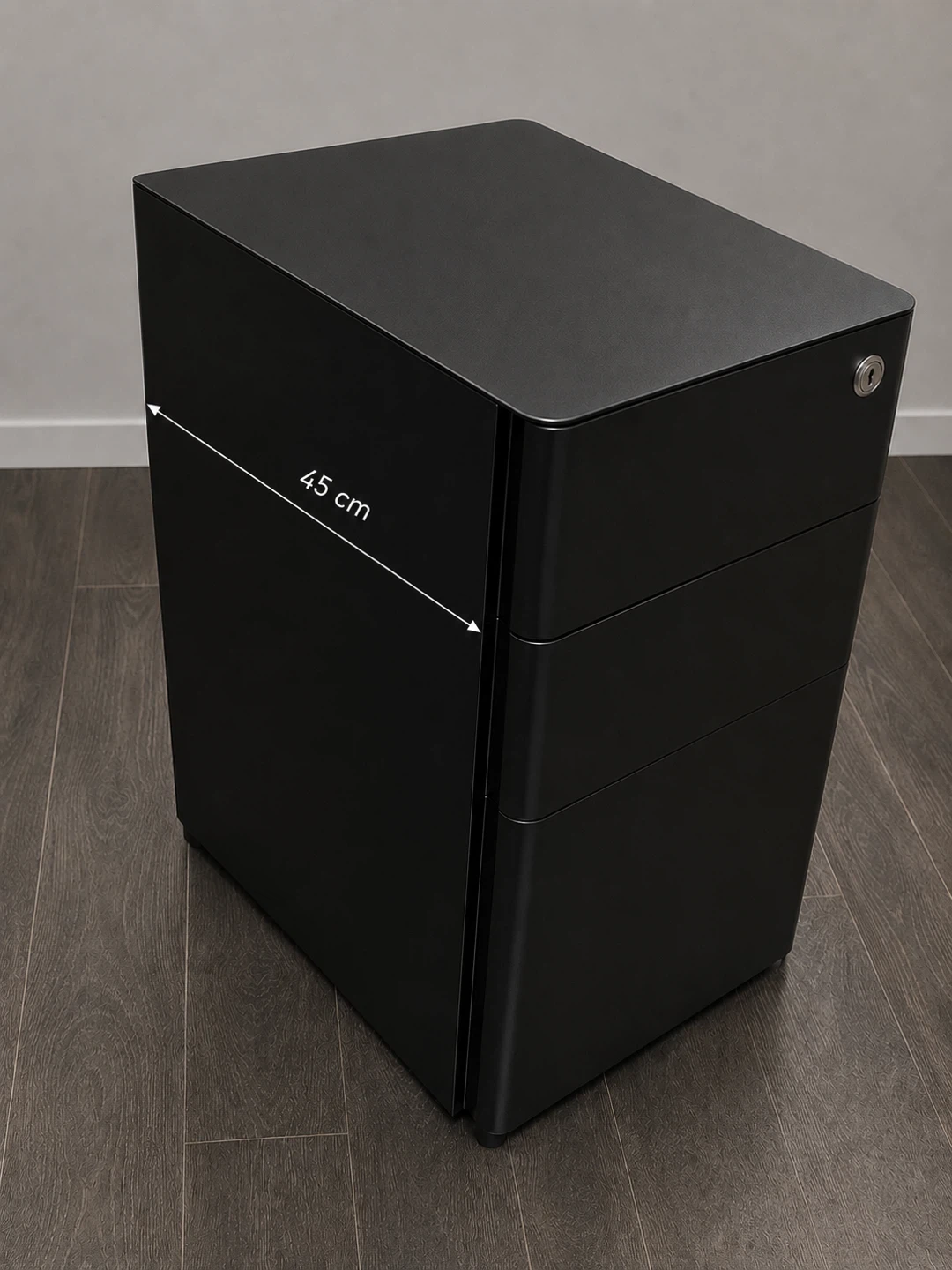 Black 3-Drawer Mobile Filing Cabinet - photo 2