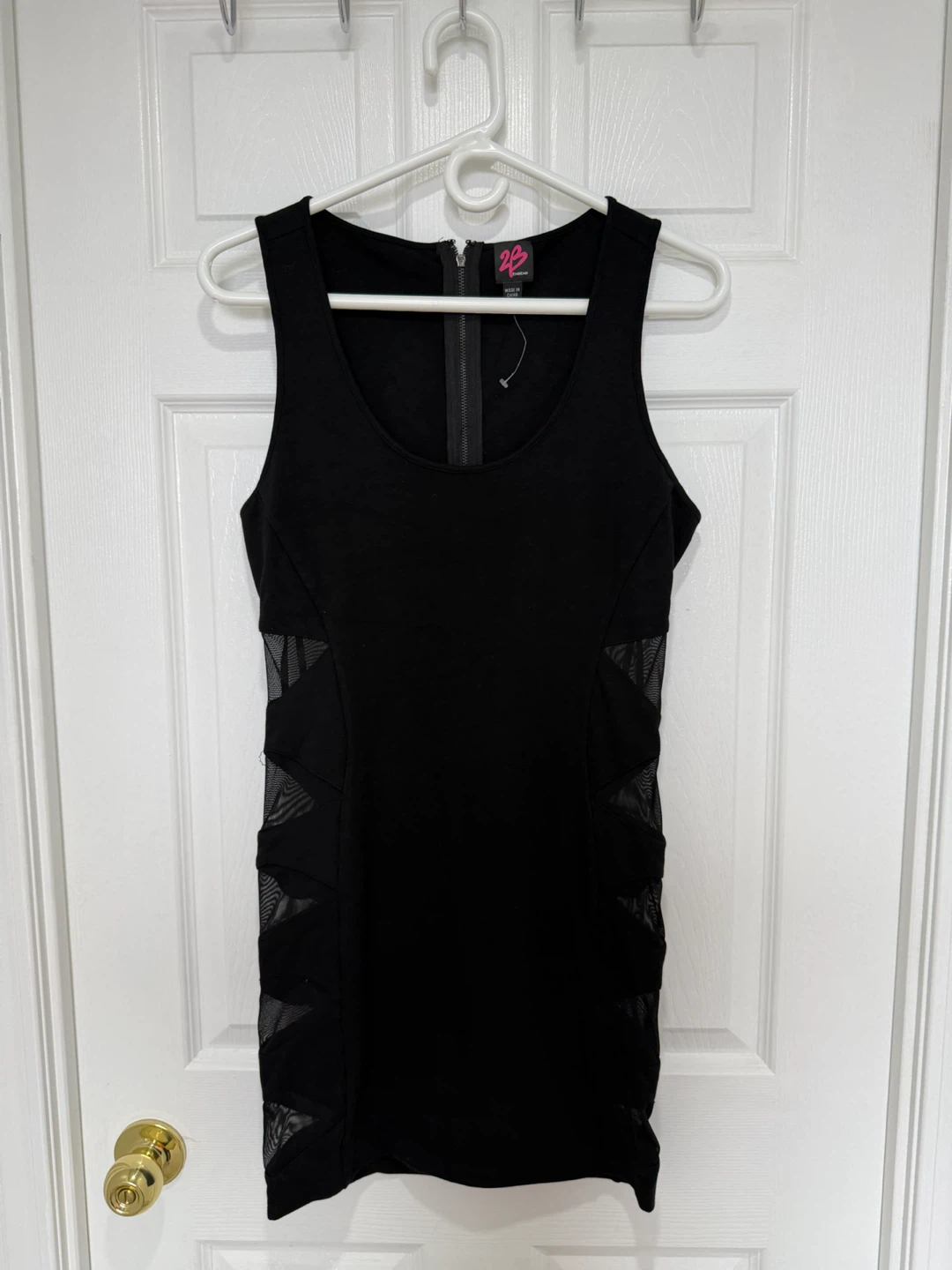 Bebe Black Mesh Detail Dress