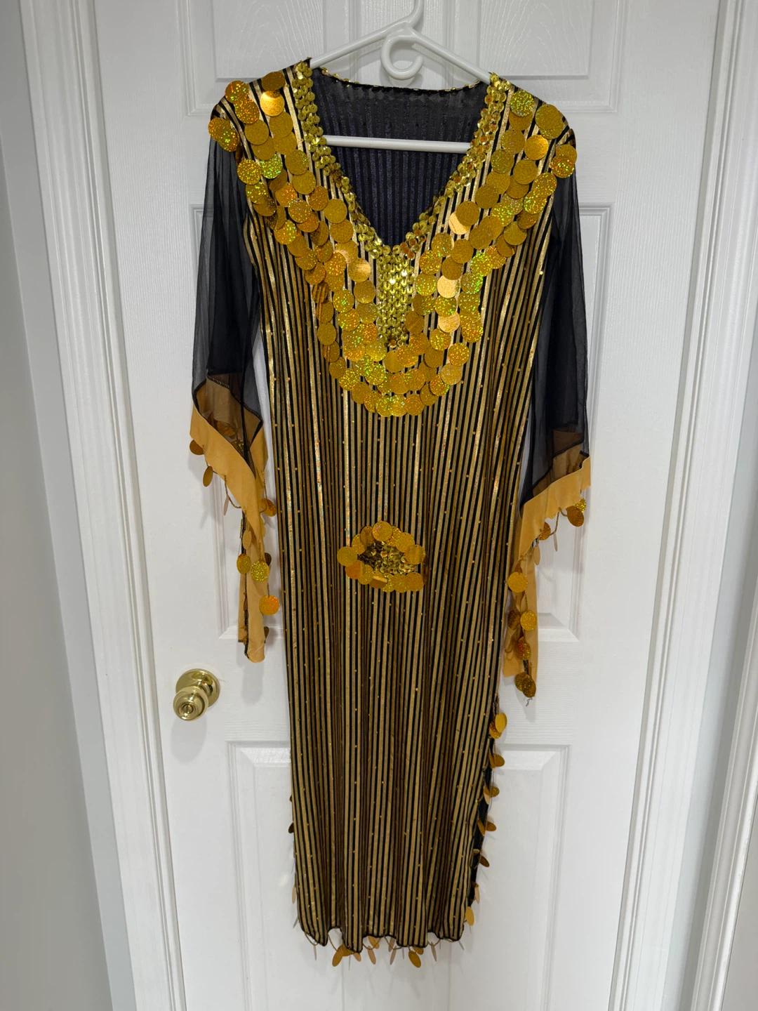 Gold Sequined Kaftan Dress