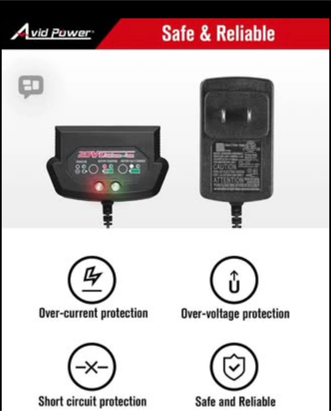 Avid Power 20V Lithium-Ion Battery Charger - photo 2