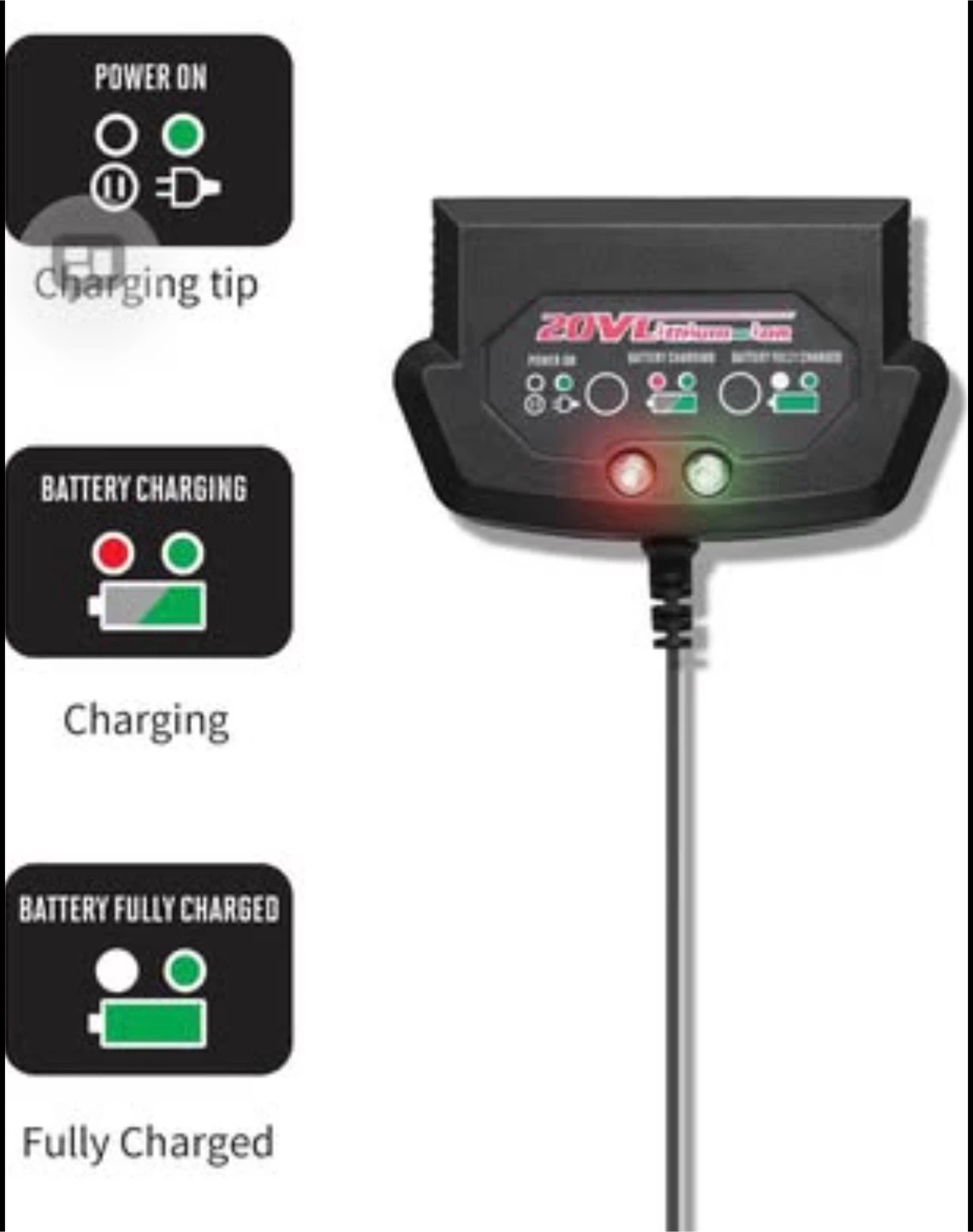 Avid Power 20V Lithium-Ion Battery Charger - photo 3