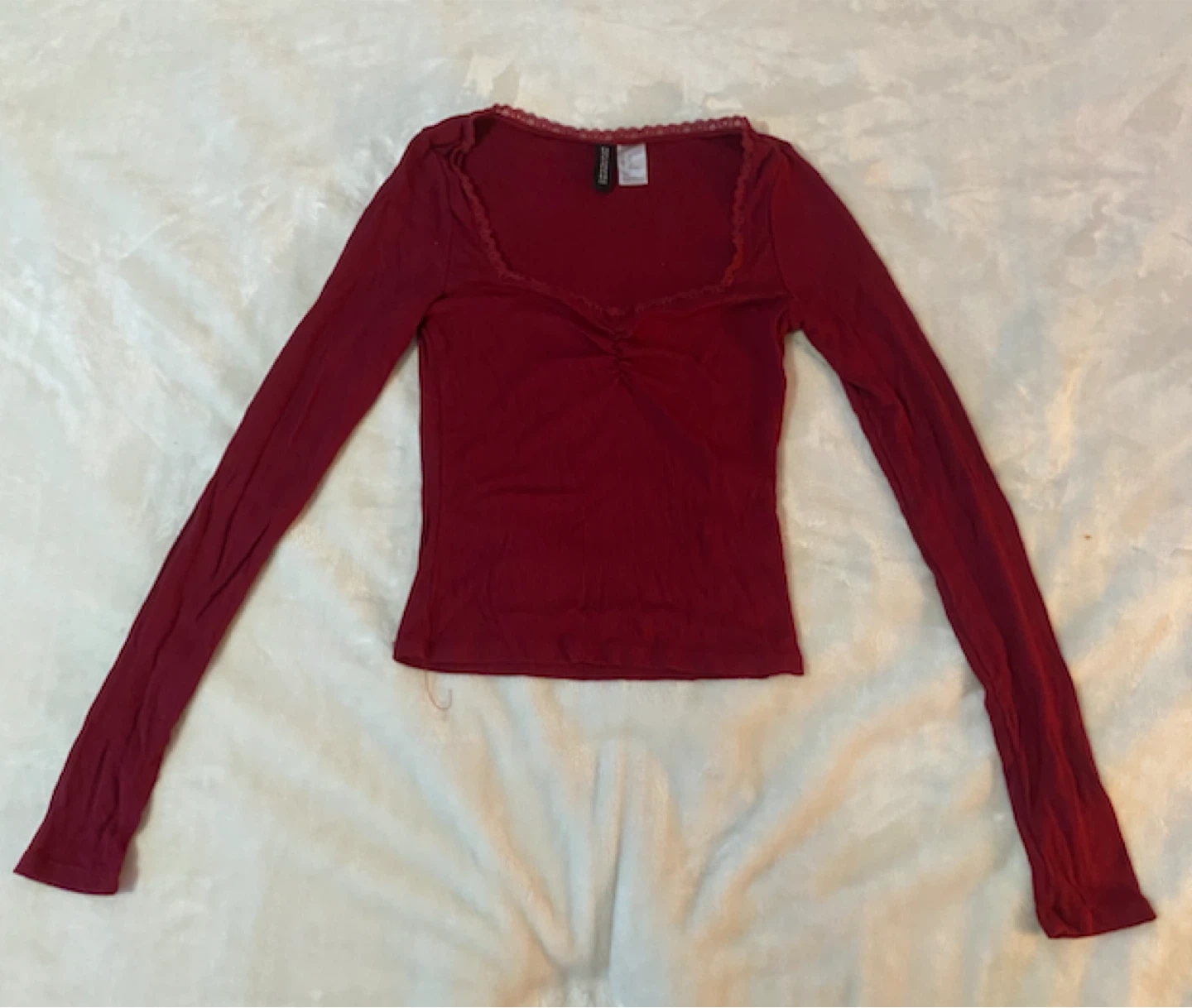 H&M Divided Red Long Sleeve Top