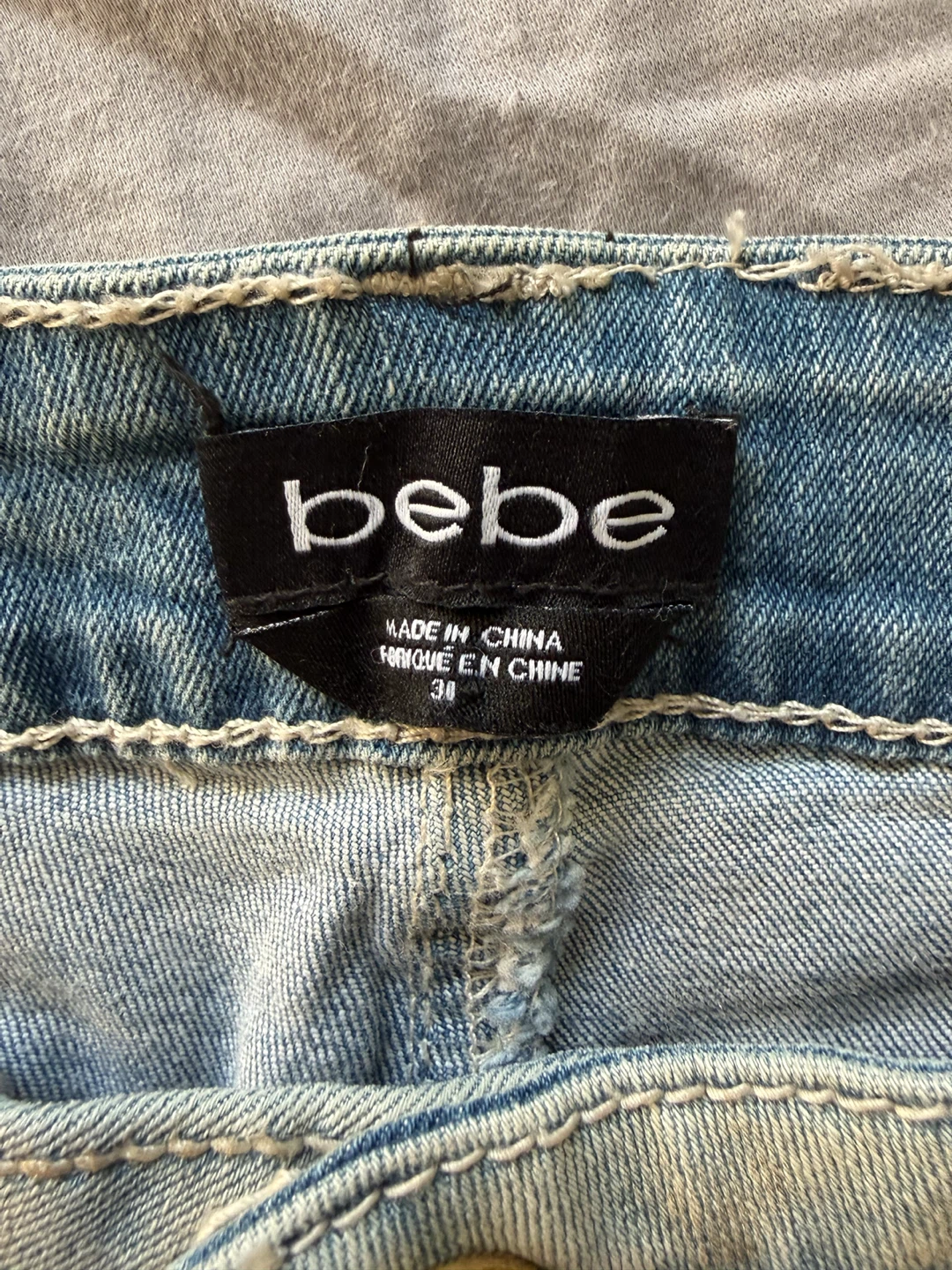Bebe Gold Metallic Distressed Jeans - photo 3