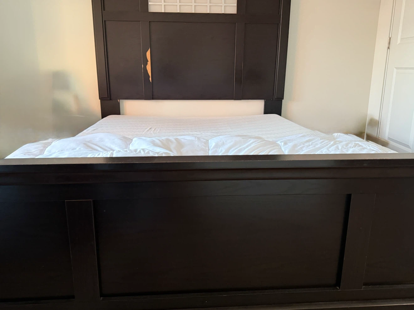 Dark Wood Bed Frame Headboard - photo 2