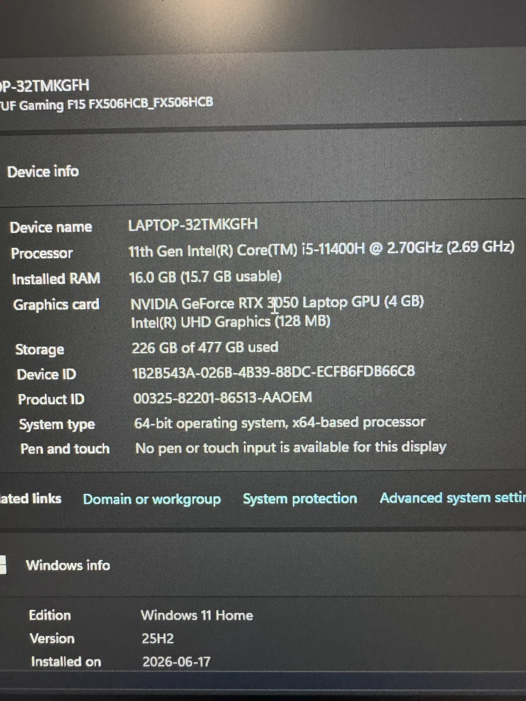 Asus tuf f15 - photo 2