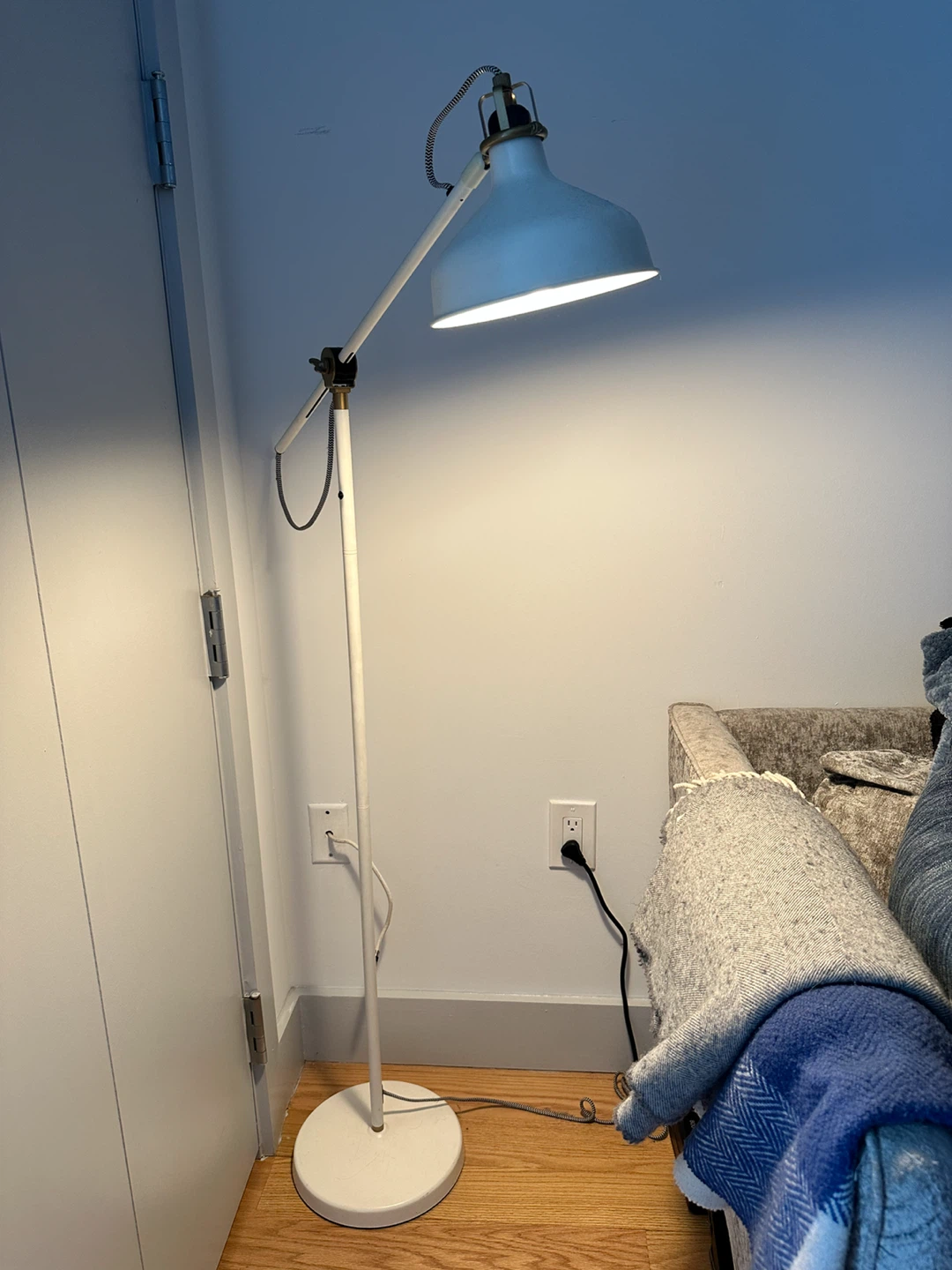 IKEA RANARP White Floor Lamp with Adjustable Arm