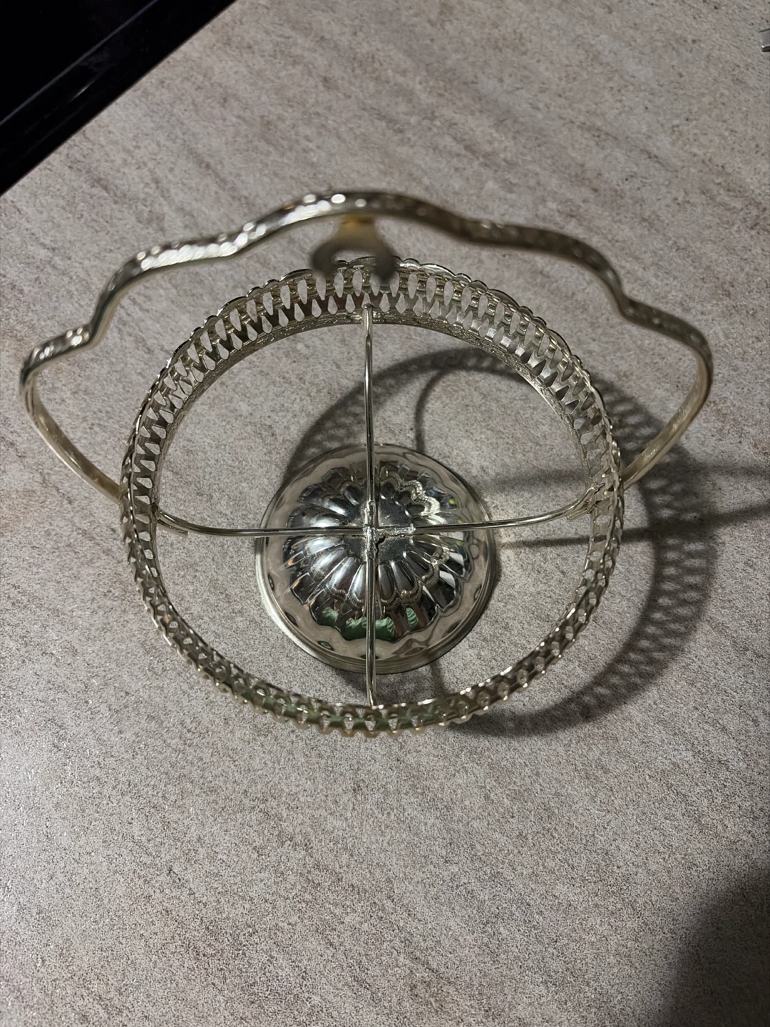 Silver Tone Decorative Basket