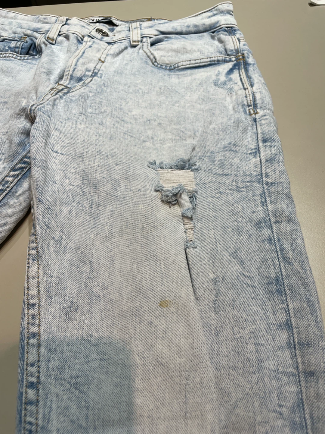 ZARA Acid Wash Ripped Jeans - photo 4