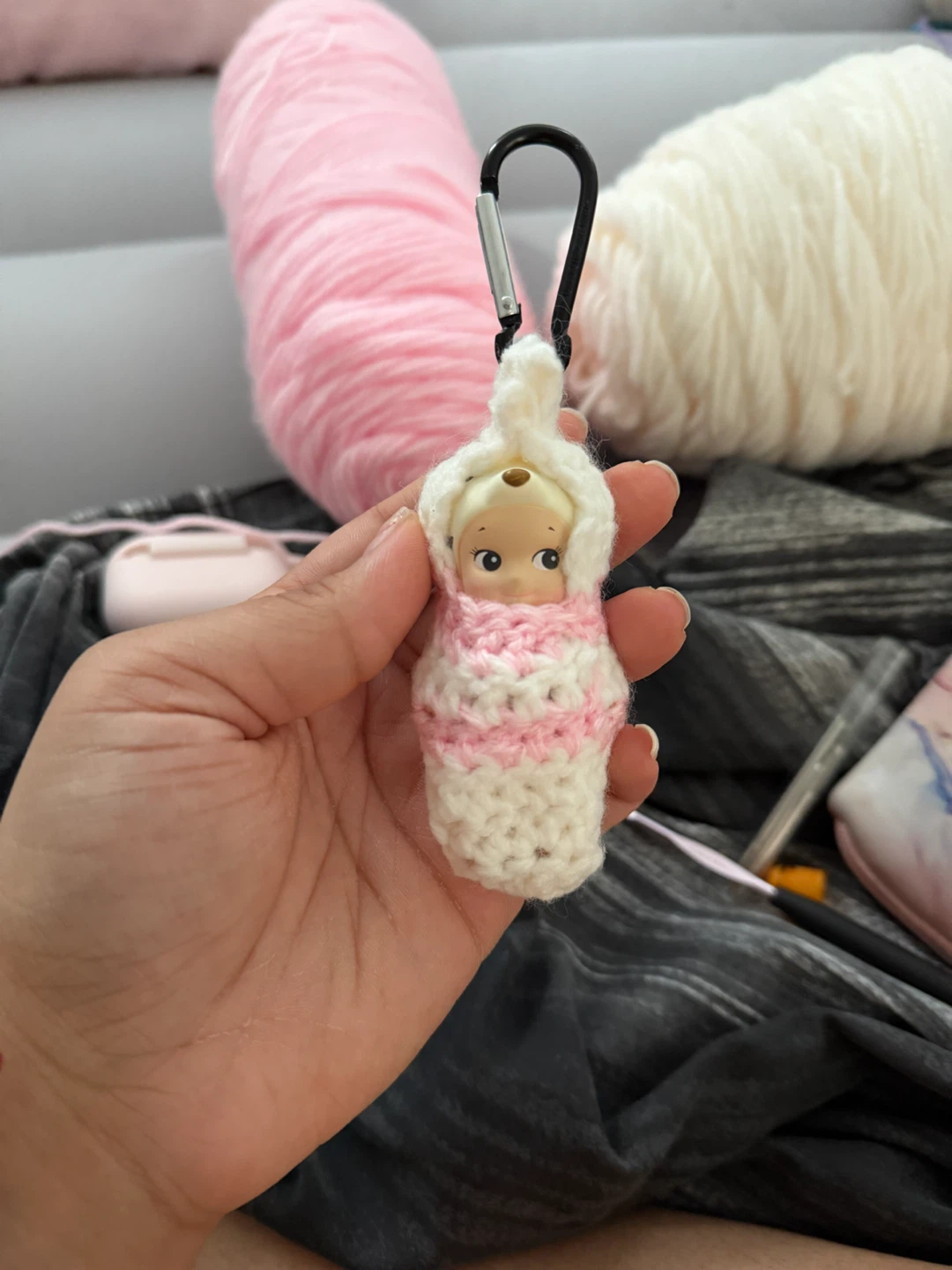 Crocheted Doll Keychain