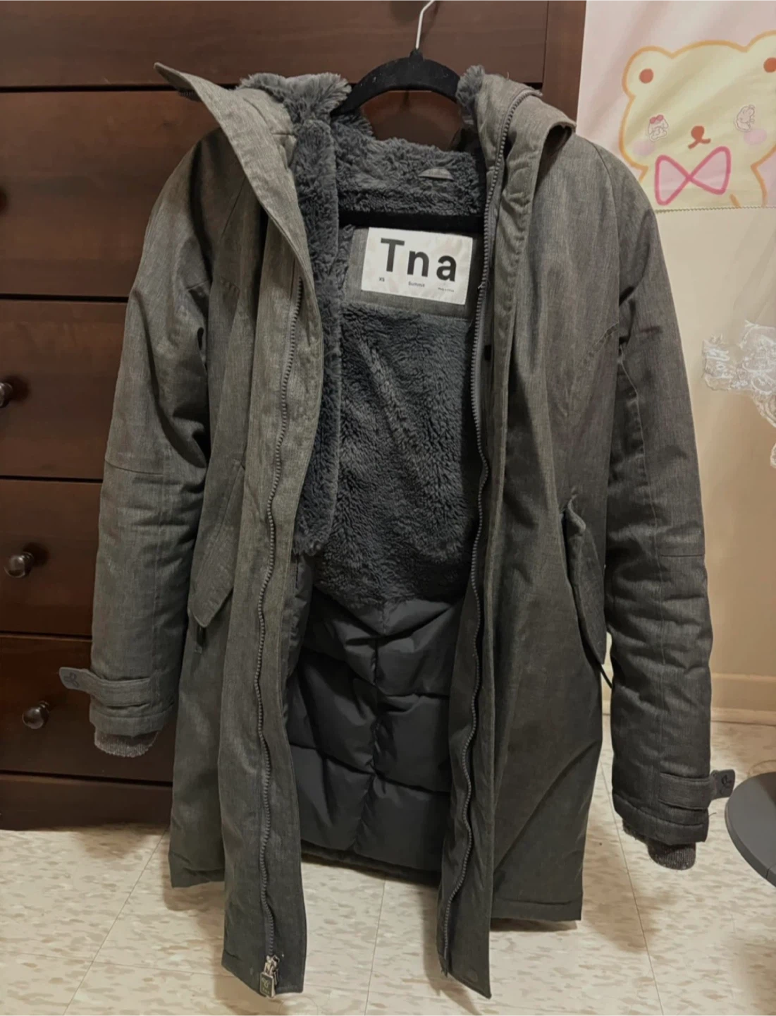 Aritzia Tna Grey Winter Parka/ Jacket/Coat Women's Size XS