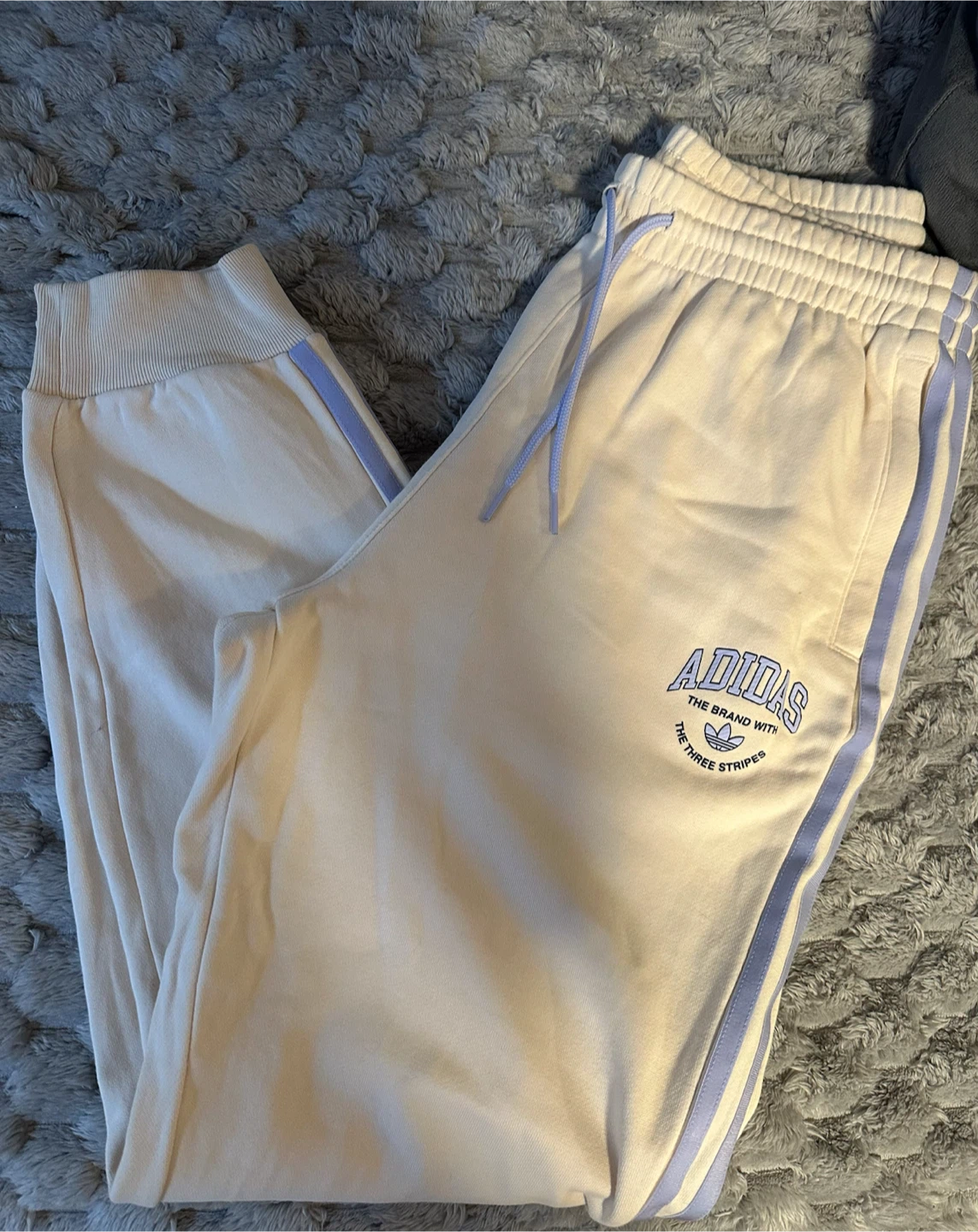 Adidas women  Sweatpants Cream Beige Blue