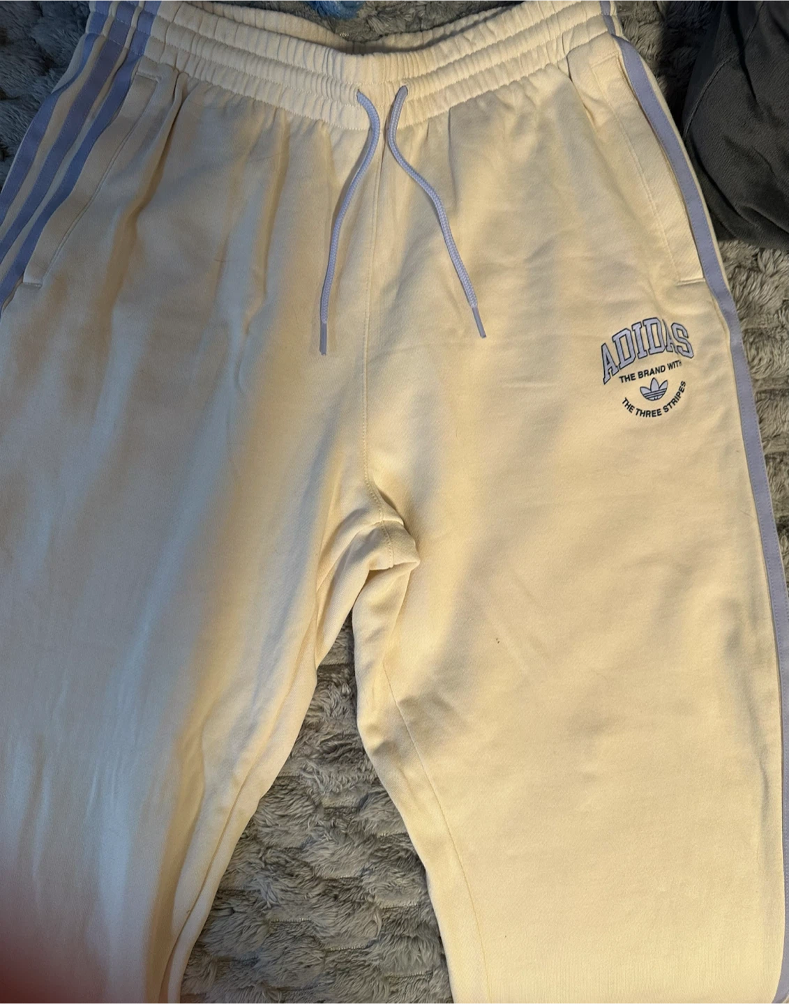 Adidas women  Sweatpants Cream Beige Blue - photo 4