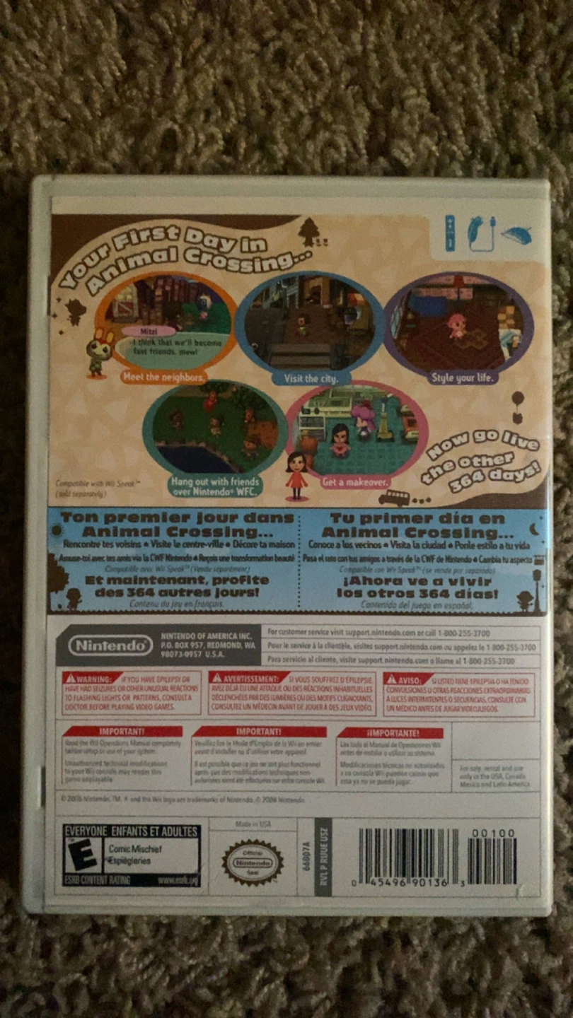 Nintendo Wii Animal Crossing City Folk Game - photo 2